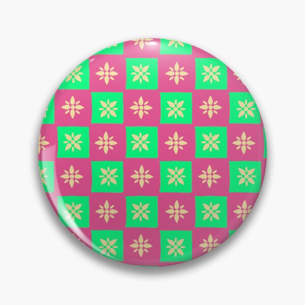 Item preview, Flower Ichimatsu Kimono Pattern Green designed and sold by urrin DESIGN.