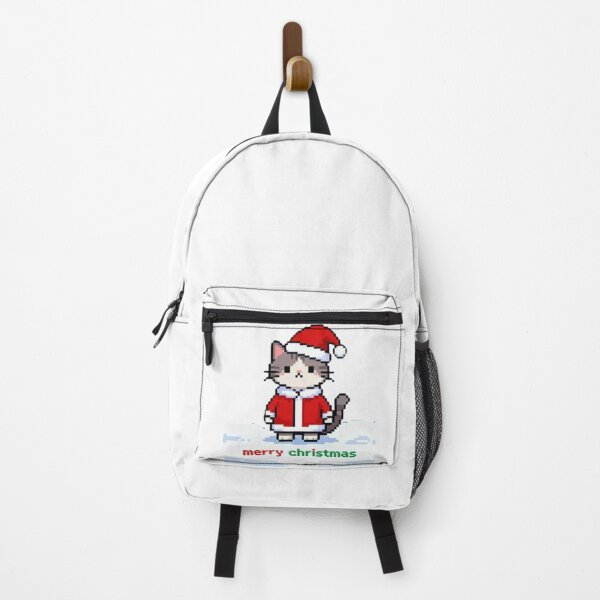 Item preview, Pixel Santa Cat – Cute Merry Christmas Sign designed and sold by UniqueArtsOnly.