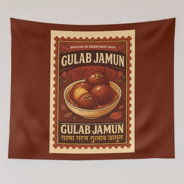 Item preview, Gulab Jamun Vintage Poster | Indian Dessert Art Print | Retro Food Kitchen Wall Decor designed and sold by The Uphaar Store.