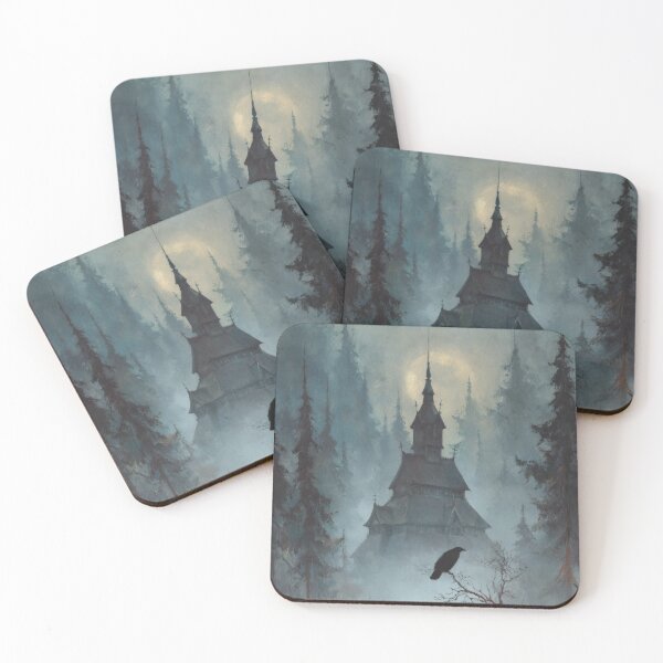 Item preview, The Raven and the Stave Church – Echoes of the North designed and sold by NordicDreams.