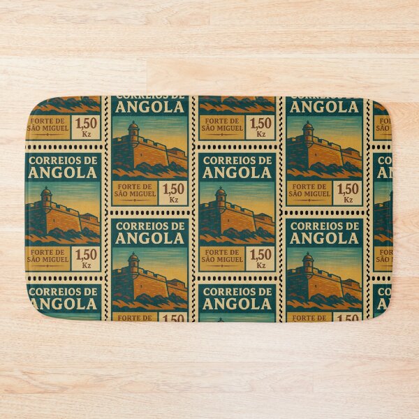 Item preview, Vintage Angola Postage Stamp – São Miguel Fortress Retro Travel Design designed and sold by Travellerz.