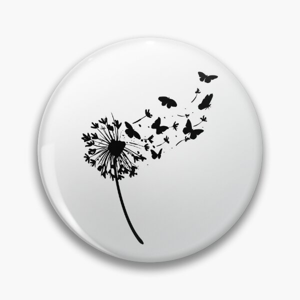 Item preview, A Black Blowball Dandelion With Butterflies Make A Wish designed and sold by Paulina Vanlife.