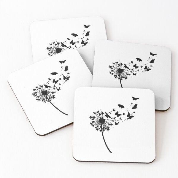 Item preview, A Black Blowball Dandelion With Butterflies Make A Wish designed and sold by Paulina Vanlife.