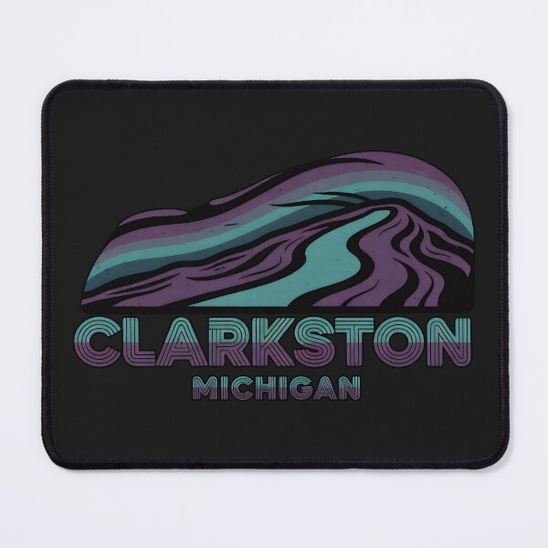 Item preview, Clarkston, Michigan Retro Mountain designed and sold by TheOldMittenIllustrated.