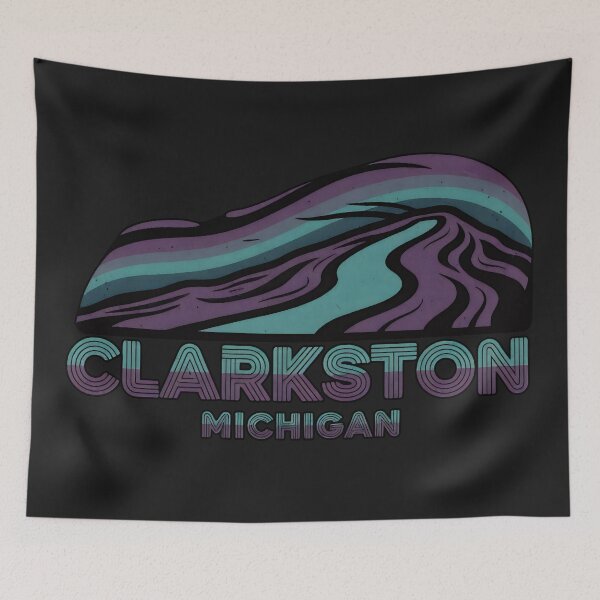Item preview, Clarkston, Michigan Retro Mountain designed and sold by TheOldMittenIllustrated.