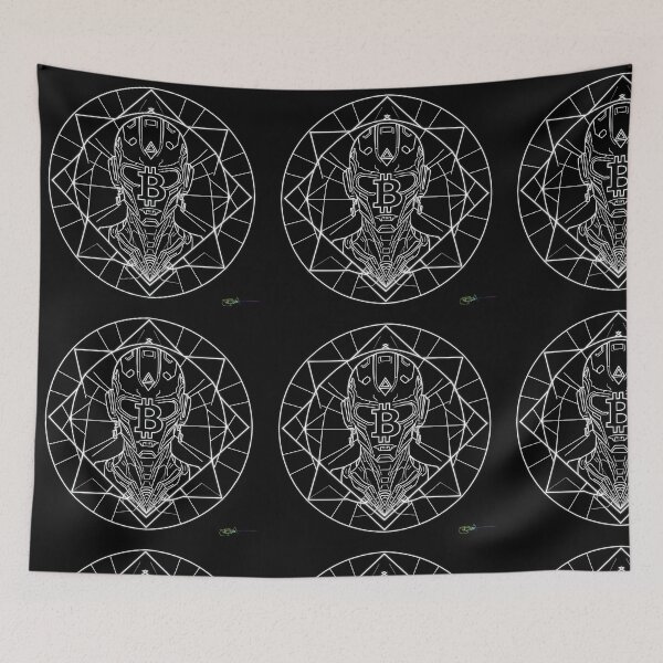 Item preview, Bitcoin Oracle Sacred Geometry – Futuristic Crypto Commander Artwork designed and sold by Benito Del Ray.
