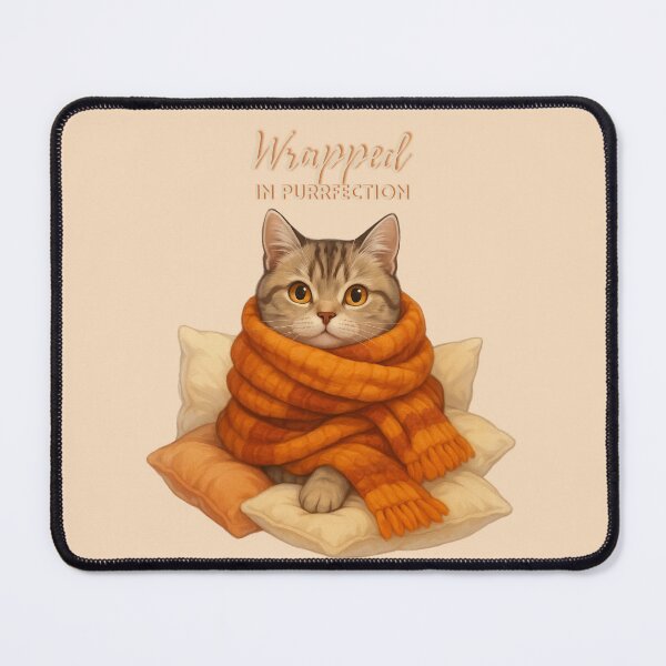 Item preview, Wrapped in Purrfection – Cozy Cat Fall Design designed and sold by MagicMeow1.
