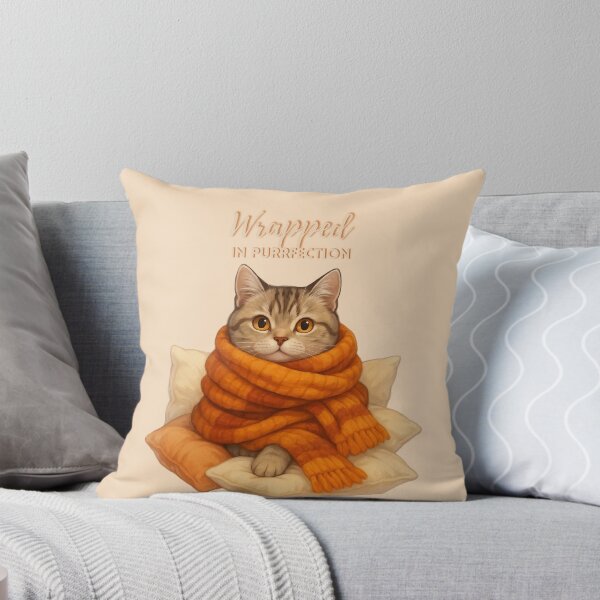 Item preview, Wrapped in Purrfection – Cozy Cat Fall Design designed and sold by MagicMeow1.