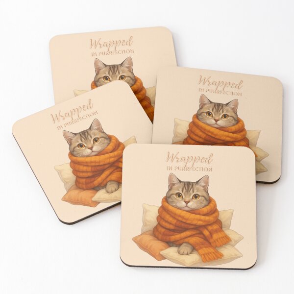 Item preview, Wrapped in Purrfection – Cozy Cat Fall Design designed and sold by MagicMeow1.
