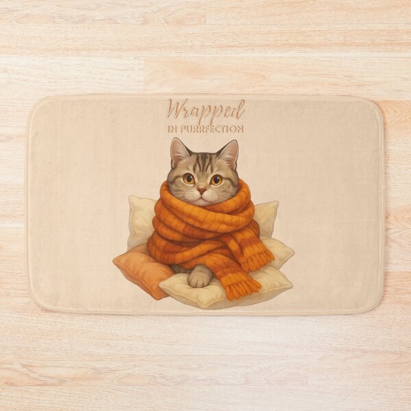 Item preview, Wrapped in Purrfection – Cozy Cat Fall Design designed and sold by MagicMeow1.