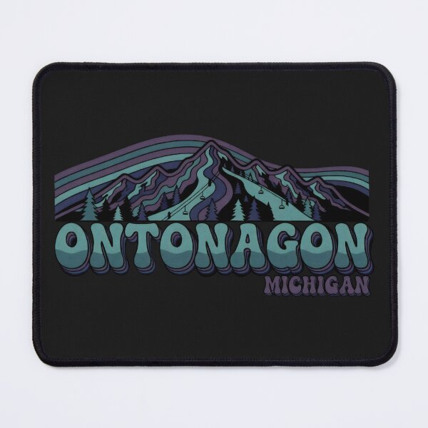 Item preview, Ontonagon, Michigan Retro Mountain designed and sold by TheOldMittenIllustrated.