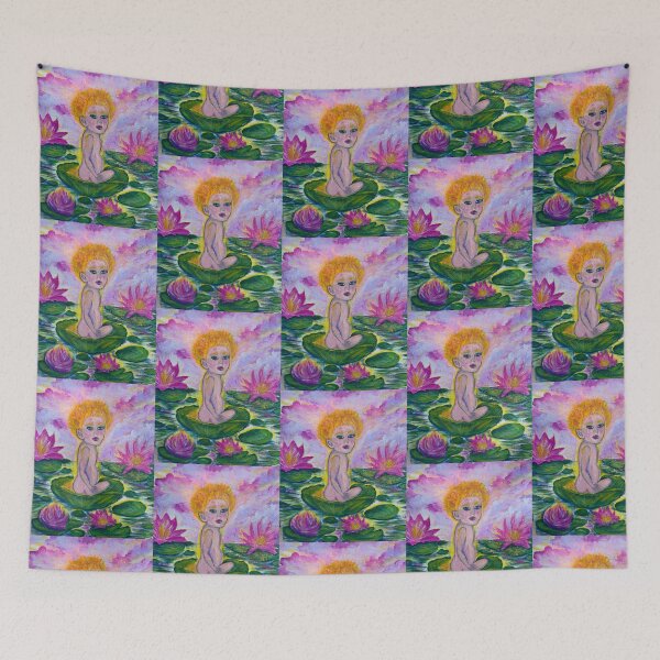 Item preview, Nature Baby – Child with Halo on a Lilypad  designed and sold by TrisaThyme.