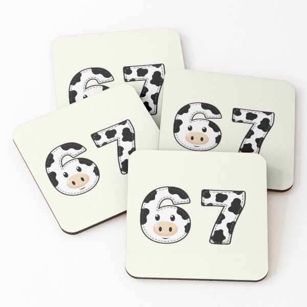 Item preview, Six Seven 67 Cow Print Numbers 6 and 7 Animal Whisperer Farm designed and sold by SunfullyYours.