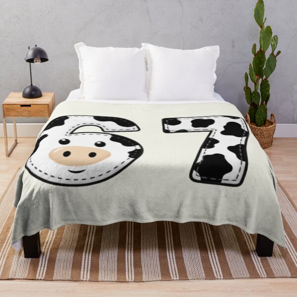 Item preview, Six Seven 67 Cow Print Numbers 6 and 7 Animal Whisperer Farm designed and sold by SunfullyYours.