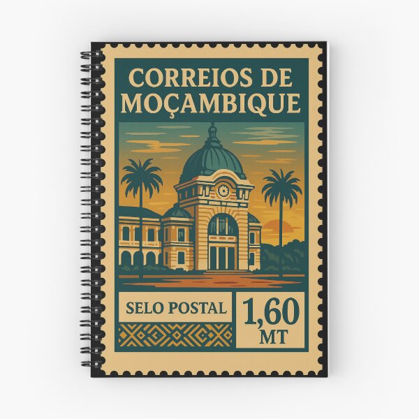 Item preview, Vintage Mozambique Postage Stamp – Maputo Railway Station Retro Travel Design designed and sold by Travellerz.