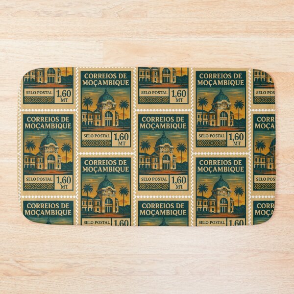 Item preview, Vintage Mozambique Postage Stamp – Maputo Railway Station Retro Travel Design designed and sold by Travellerz.