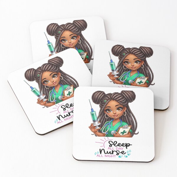 Item preview, Sleep All Day Nurse All Night | Funny Black Nurse Art designed and sold by Lulunza.