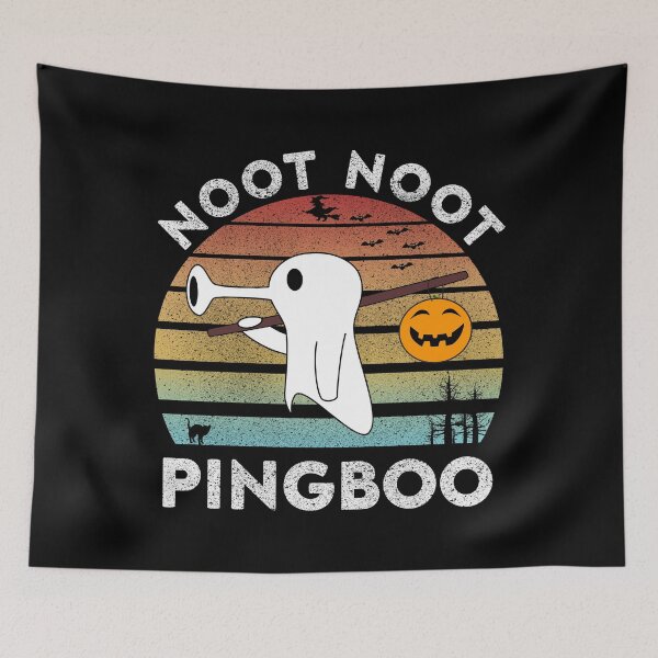 Item preview, Noot Noot Pingboo Vintage A Penguin Dressed As A Ghost Halloween Love designed and sold by Paulina Vanlife.