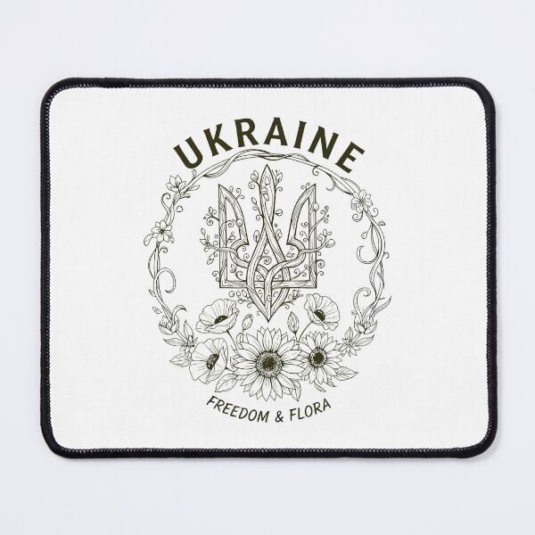 Item preview, Stylized Ukrainian Tryzub Floral Emblem designed and sold by RGShirtWorks.