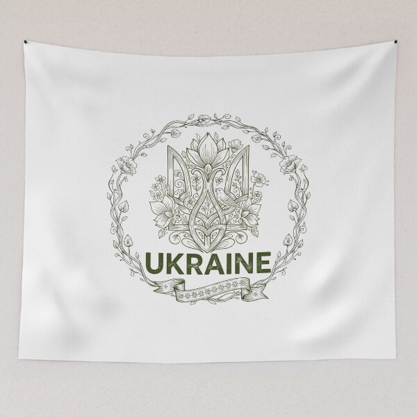 Item preview, Stylized Ukrainian Tryzub Floral Emblem designed and sold by RGShirtWorks.