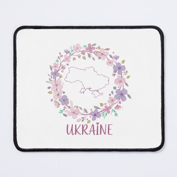 Item preview, Ukraine Map in Floral Wreath with Text designed and sold by RGShirtWorks.