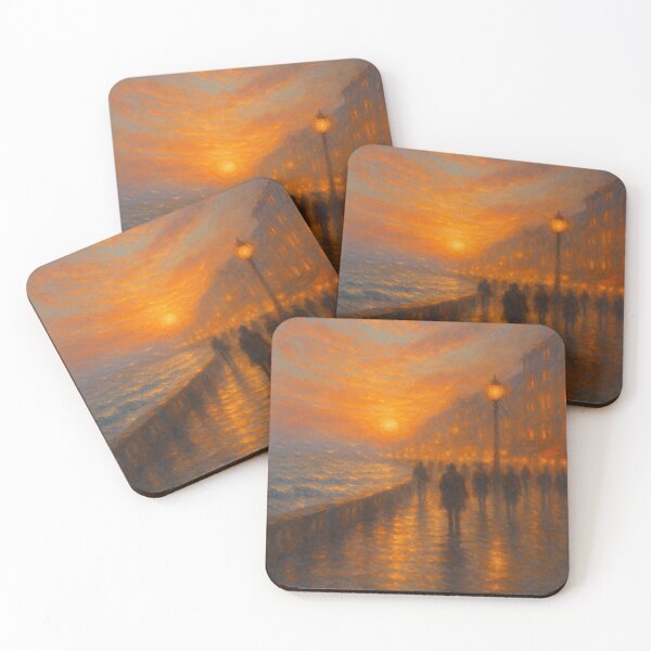 Item preview, Promenade After the Rain — Impressionist Seaside Cityscape by GGSTCraft designed and sold by ggstcraft.