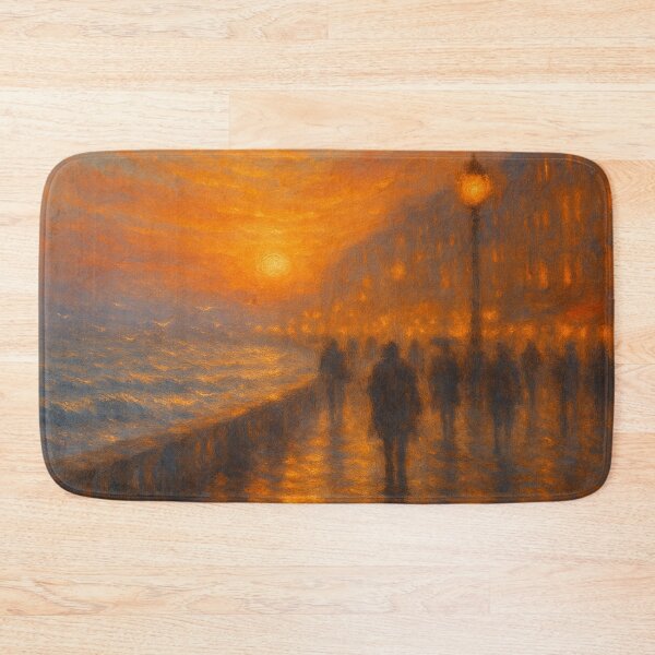 Item preview, Promenade After the Rain — Impressionist Seaside Cityscape by GGSTCraft designed and sold by ggstcraft.