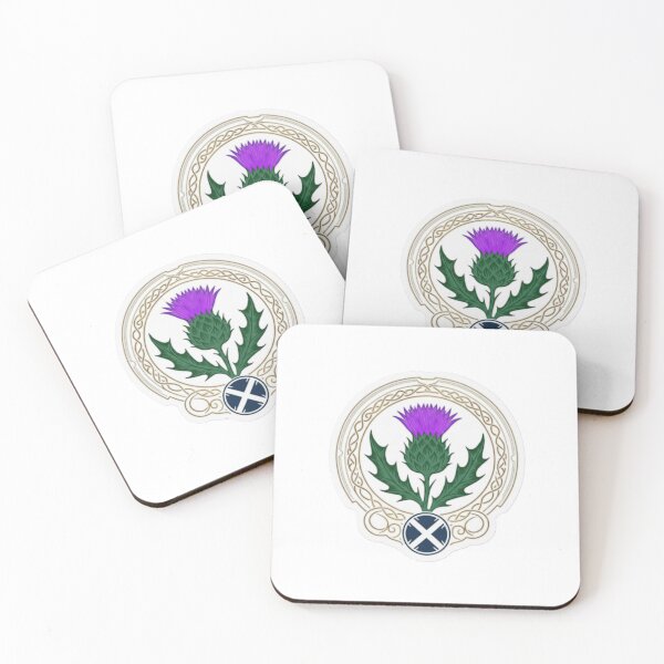 Item preview, Scottish Thistle with Saltire Flag Emblem and Celtic Knot designed and sold by CelticSoulShop.