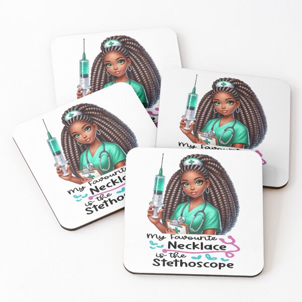Item preview, My Favorite Necklace Is the Stethoscope | Melanin Nurse Design designed and sold by Lulunza.
