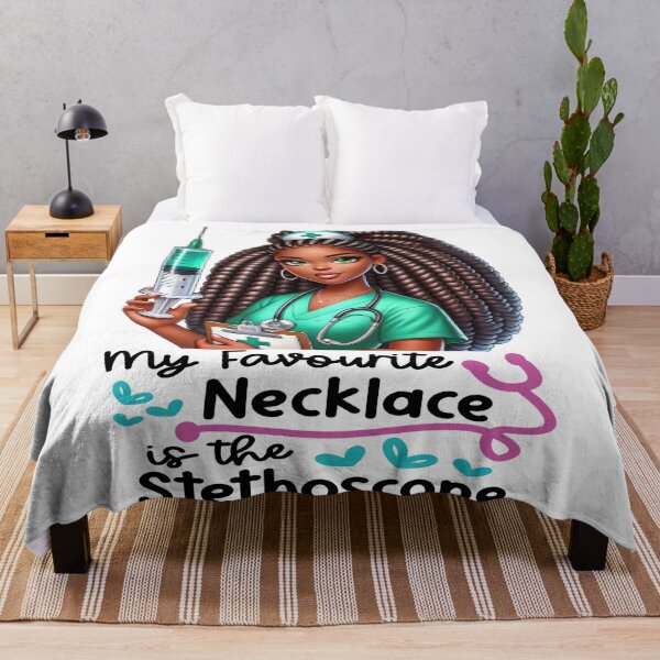 Item preview, My Favorite Necklace Is the Stethoscope | Melanin Nurse Design designed and sold by Lulunza.