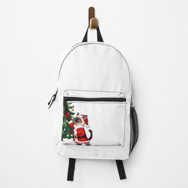 Item preview, Santa Cat Decorating Christmas Tree – Festive Pixel Art designed and sold by UniqueArtsOnly.