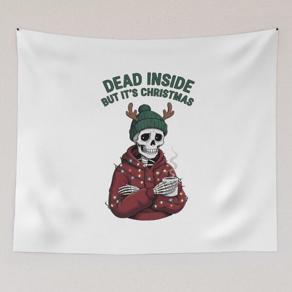 Item preview, Dead Inside But It's Christmas Funny Skeleton Sticker designed and sold by Basferr..