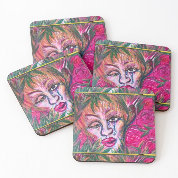 Item preview, Waking in the Garden – Surreal Woman with Roses & Hummingbird Art designed and sold by TrisaThyme.