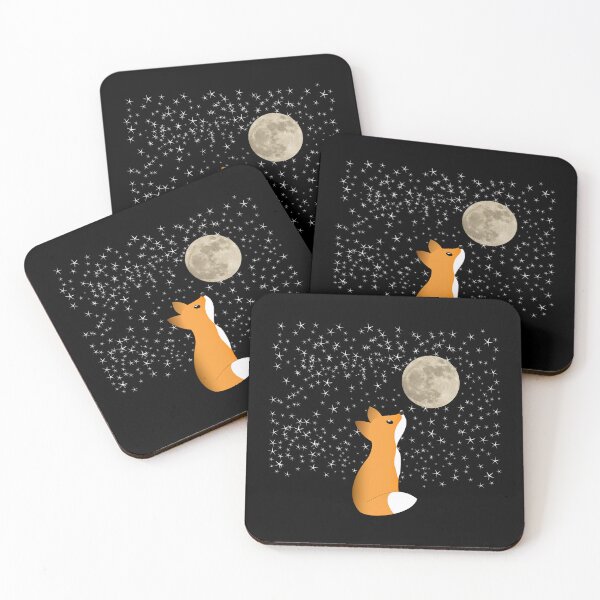 Item preview, A Cute Fox Watching The Moon Winter Wonderland designed and sold by Paulina Vanlife.