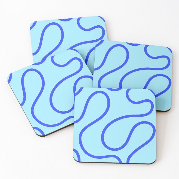 Item preview, Light Blue Minimal Curves Lines Abstract Artwork designed and sold by patternsoup.