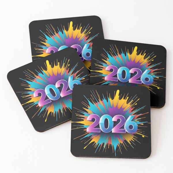 Item preview, Vibrant 3D 2026 Celebration Numbers with Colorful Paint Splash Background designed and sold by PixelVibe782.