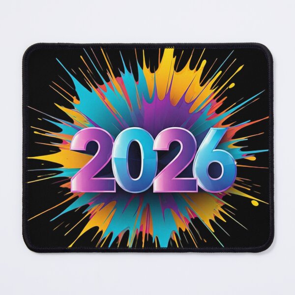Item preview, Vibrant 3D 2026 Celebration Numbers with Colorful Paint Splash Background designed and sold by PixelVibe782.