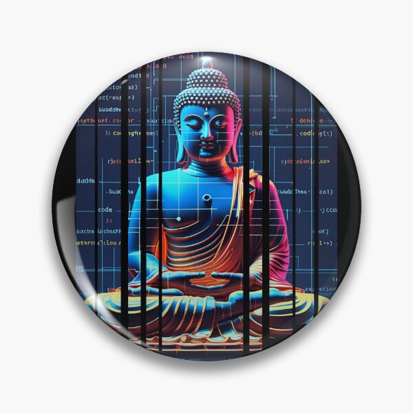 Item preview, Glitching Buddha surrounded by code 5 designed and sold by Neon G.