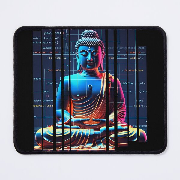 Item preview, Glitching Buddha surrounded by code 5 designed and sold by Neon G.