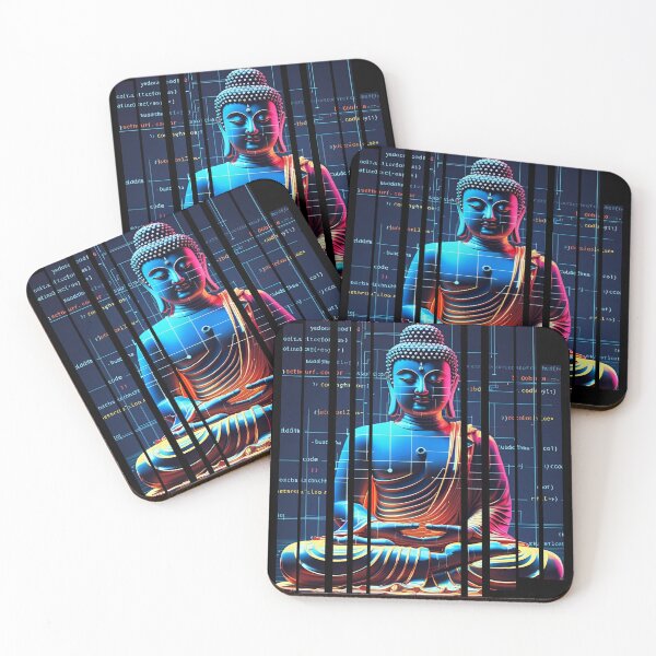 Item preview, Glitching Buddha surrounded by code 5 designed and sold by Neon G.