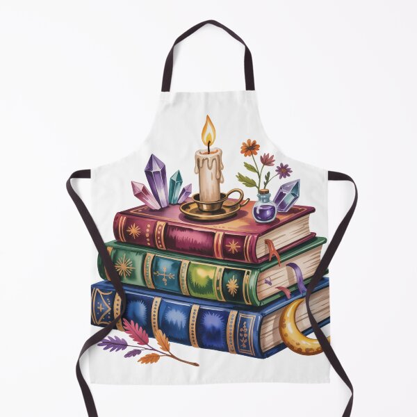 Item preview, Spell Books Stack Art - Jewel Tone Witchy Books Candle and Crystals designed and sold by Random Candy Studio.