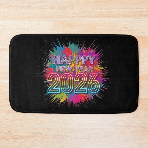 Item preview, Vibrant Neon Happy New Year 2026 with Colorful Paint Splatter Background designed and sold by PixelVibe782.