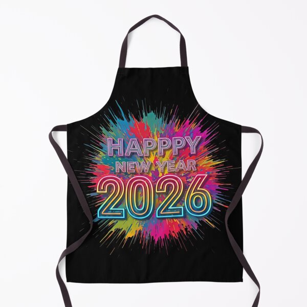 Item preview, Vibrant Neon Happy New Year 2026 with Colorful Paint Splatter Background designed and sold by PixelVibe782.