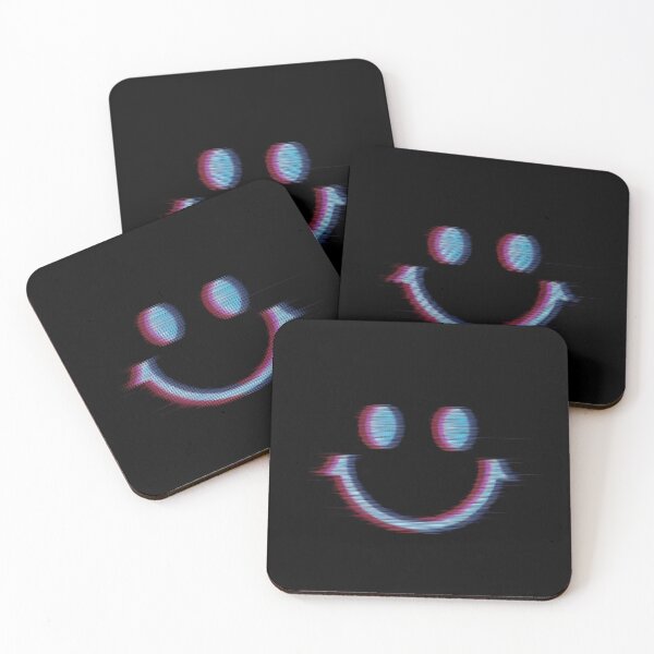 Item preview, Glitchy smiley face, hot pink and cyan 1 designed and sold by Neon G.