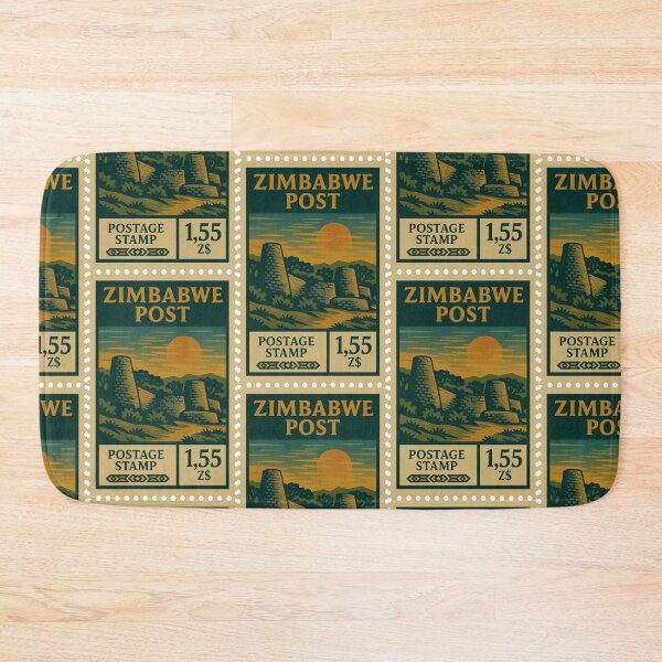 Item preview, Vintage Zimbabwe Postage Stamp – Great Zimbabwe Ruins Retro Travel Design designed and sold by Travellerz.