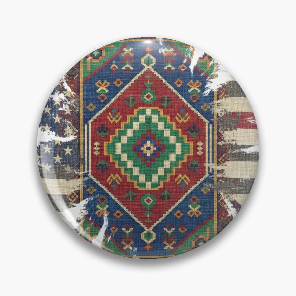 Item preview, Moroccan Berber Rug American Flag Distressed Fusion Art | Boho Kilim designed and sold by designwiss.