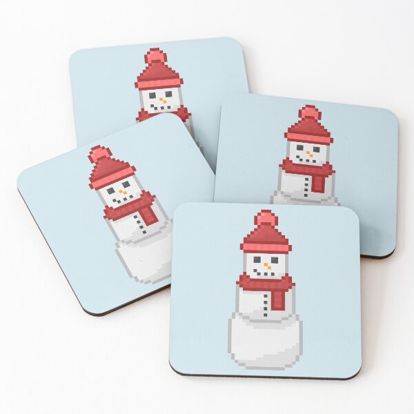 Item preview, Pixel Snowperson With Red Hat & Scarf designed and sold by Lilac-Cat.