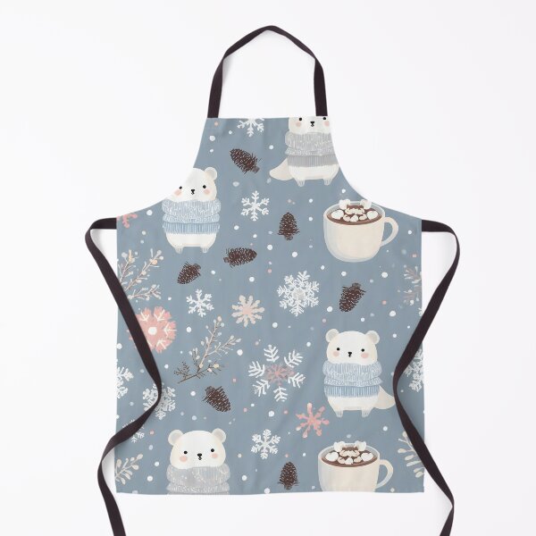 Item preview, Charming Polar Bear Sweater Seamless Pattern with Hot Cocoa and Pine Cones designed and sold by MoonlitDoodles1.