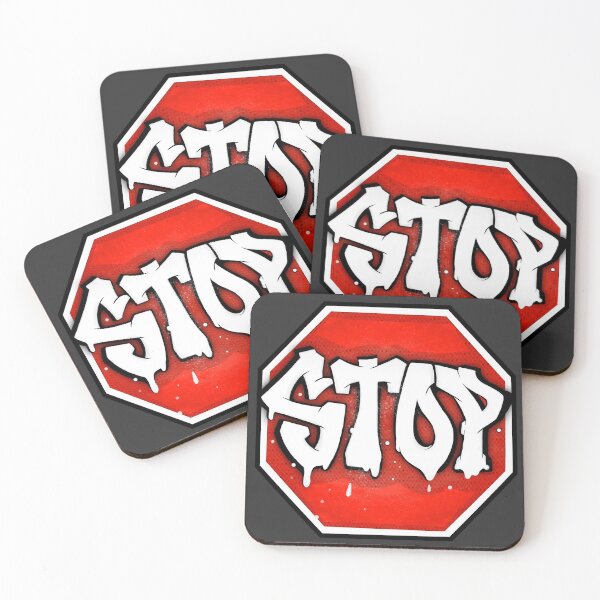 Item preview, Graffiti Stop Sign – Street Art Warning designed and sold by Raddoodles.