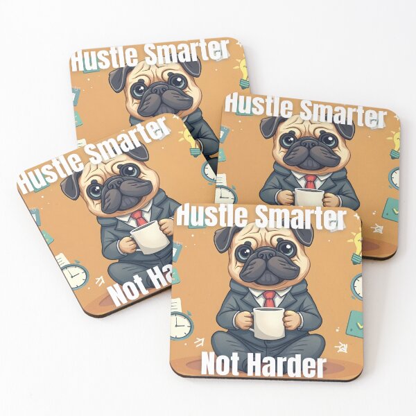 Item preview, Hustle Smarter Pug designed and sold by NextGenHustleX.